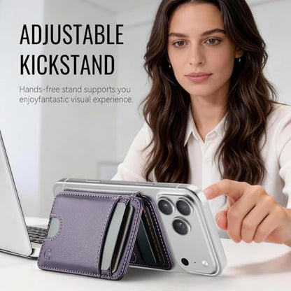 for Magsafe Wallet Magnetic RFID Blocking Card Holders, Purple - color: Purple