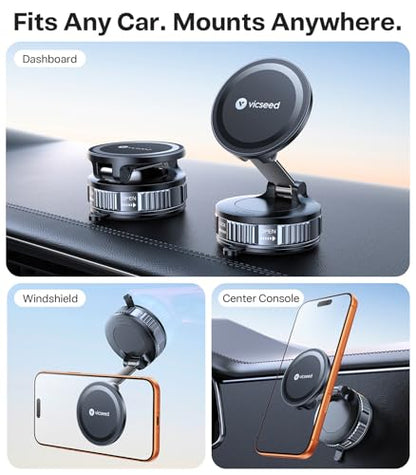 VICSEED for MagSafe Car Mount [Upgraded 98LBS Strongest Suction,Won't Break
