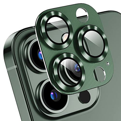 Korecase [2 Pack For iPhone 13 Pro Max/iPhone 13 Pro Camera Lens Protector Metal Tempered Glass Camera Cover, Strong Stickiness Rear Lens Case Friendly - Alpine Green - color: Green