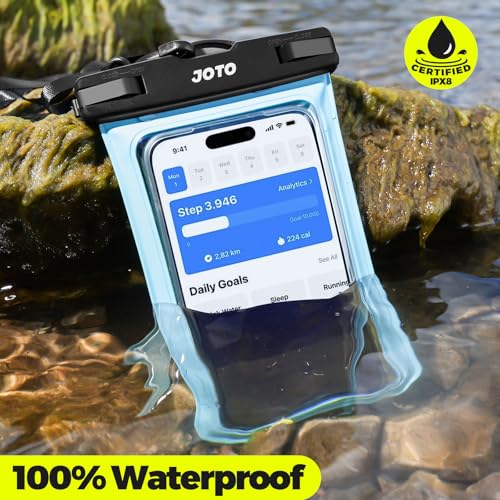 JOTO Universal Waterproof Pouch Case for iPhone 16 15 14 13 Plus Pro Max, IPX8 Cellphone Dry Bag 12 11 Pro Max XR X 8 7 6S Plus SE, Galaxy S23 S22 S21 S20+ S20 S10 Plus Note, Pixel up to 7" -Blue - color: Blue, size: 1 Pack