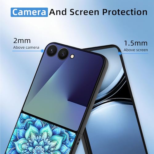 for Z Flip 7 Case Ultra Thin 1.2mm Matte Hard PC Phone Cover- Anti-Scratch Anti-Fingerprint Slim Fit Shockproof Protection Cover for Samsung Galaxy Z Flip 7 Case,Blue Mandala - color: Blue Mandala
