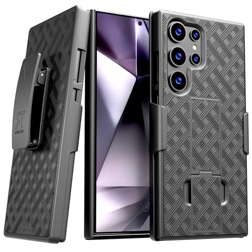 Designed for Samsung Galaxy S24 Ultra Case with Belt Clip Holster | Rugged Holster & Protective Phone Case Combo with Anti-Slip Texture - Black - style: Galaxy S24 Ultra