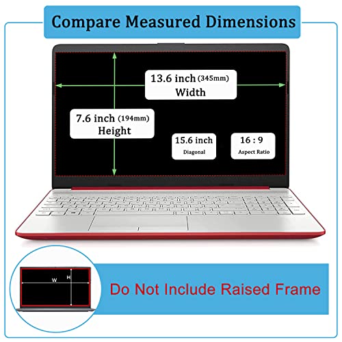 2 Pack Anti Glare Screen Protector for 15.6" HP Laptop/HP Pavilion/Envy 15, Dell Inspiron 15, Lenovo Ideapad 15.6, Acer Aspire 15.6, Thinkpad 15.6, Chromebook 15.6, Matte, Anti Fingerprint, Ultra HD - size: 15.6 inch