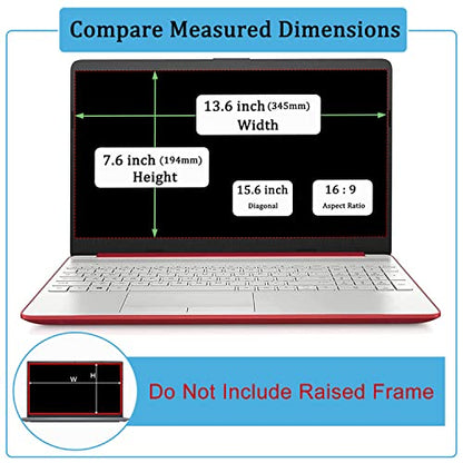 2 Pack Anti Glare Screen Protector for 15.6" HP Laptop/HP Pavilion/Envy 15, Dell Inspiron 15, Lenovo Ideapad 15.6, Acer Aspire 15.6, Thinkpad 15.6, Chromebook 15.6, Matte, Anti Fingerprint, Ultra HD - size: 15.6 inch