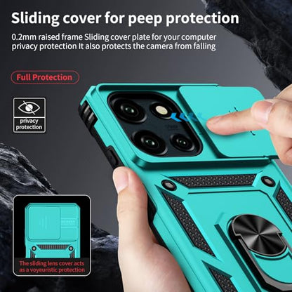 for Moto G Stylus 2025 Case with Camera Lens Cover, HD Screen Protector, 10 FT Military Grade Drop Protection, Magnetic Ring Holder Kickstand Protective Phone Case, Ice Green - color: Ice Green