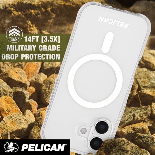 Pelican Ranger iPhone 17 Case - MagSafe Phone Case - Clear | Rugged Magnetic Phone Case w/14ft Military-Grade Drop Protection - Anti-Scratch, Heavy Duty Phone Cover for iPhone 17 - color: Clear, style: iPhone 17