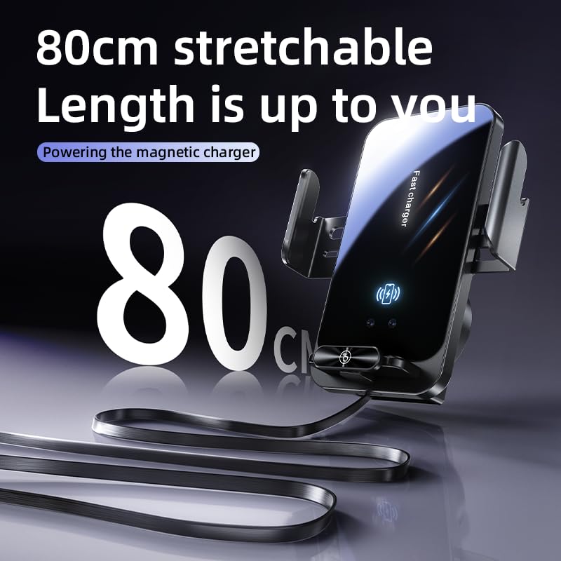 Magnetic Phone Holder Wireless Car Charger Phone Mount, Black