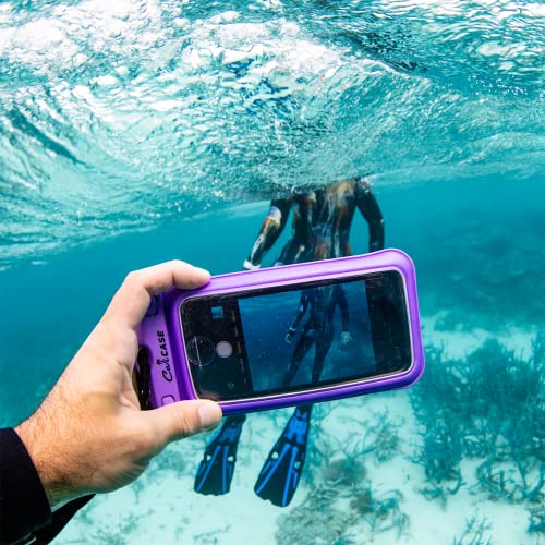 CaliCase Universal Waterproof Floating Phone Pouch - IPX8 Waterproof Floating Phone Case with Lanyard for iPhone X-15/ S20-S24/ Pixel 4-8 - Lime Green - color: Lime Green