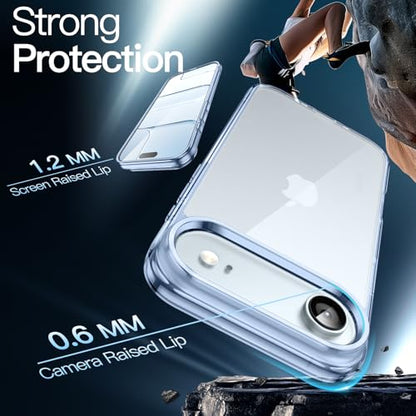 JETech Case for iPhone Air, Anti-Yellowing, Blue | Shockproof Protection, Scratch Resistant Hard PC Back, Durable Transparent TPU Bumper - color: Mist Blue, size: iPhone Air