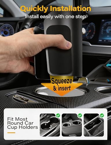 Cup Holder Phone Holder for Car, Car Phone Mount for Your Car - color: Black
