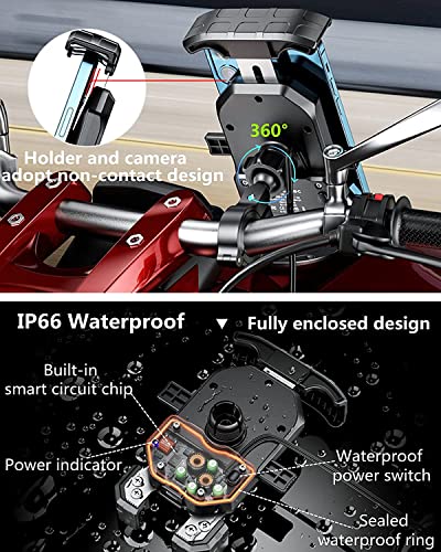 KEWIG Motorcycle Phone Mount Qi 15W Wireless & USB C 20W Fast Charging Port