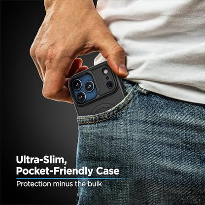 Encased Thin Armor for iPhone 17 Pro Case with Belt Clip Holster | Slim Flexible TPU Cover (Compatible with MagSafe) Black - size: iPhone 17 Pro