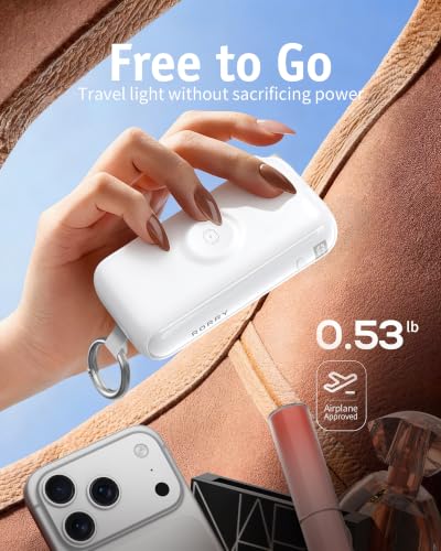 RORRY Flow Portable Charger 10000mAh 40W Wall Plug Power Bank Battery Pack - color: White