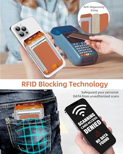 For Magsafe Wallet, 7 Card Holder, RFID Blocking, Strongest Magnet | Magnetic Wallet for iPhone 17/16/15/14/13/12 Series, Magnetic Card Holder with 2 Card Slots, Vegan Leather, Slim, Brown - color: Brown