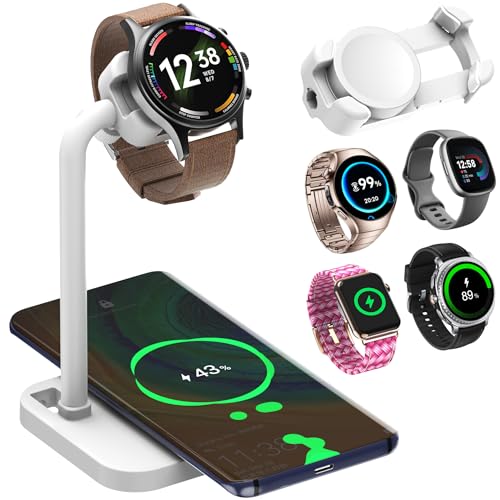 2 in 1 Universal Wireless Charging Dock - color: White Universal Watch Bracket+Wireless charging