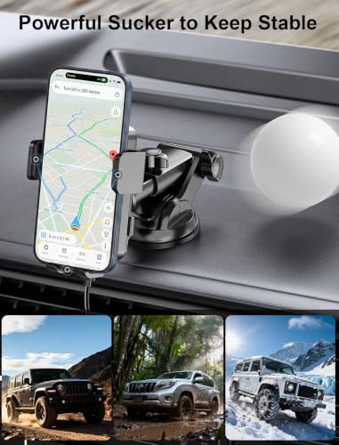 Wireless Car Charger Auto Clamping LED Car Charger Dash Windshield Air Vent - style: Dashboard