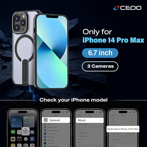 CEDO Magnetic Kickstand Case for iPhone 14 Pro Max, MagSafe Compatible - size: iPhone 14 Pro Max