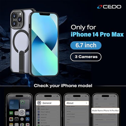 CEDO Magnetic Kickstand Case for iPhone 14 Pro Max, MagSafe Compatible - size: iPhone 14 Pro Max