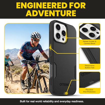 OtterBox iPhone 16 Pro – Commuter Series Slim MagSafe Case - Black | 3X Military Drop Protection - Dual-Layer Design - Pocket-Friendly - Raised Edges - Port Covers - Non-Retail Packaging - color: Black