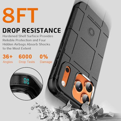 Rugged Shield Compatible with MagSafe Case for iPhone 17 Pro (6.3"), 8ft Military Drop Proof, Wear Resistant Tactical Cover, Dark Black - color: Dark Black-M, size: iPhone 17 Pro
