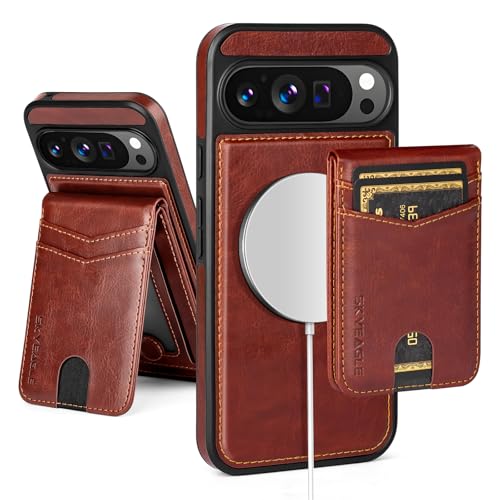 SkyEagle for MagSafe Google Pixel 9 Pro XL Wallet Case,Brown - color: Brown, size: Google Pixel 9 Pro XL 6.8"