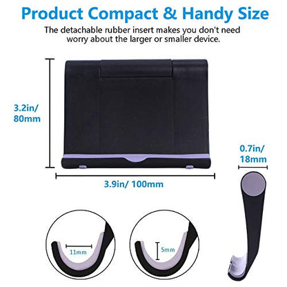 VOVIGGOL 4 Pack Cell Phone Stand for Desk, Foldable Cell Phone Holder Mobile Stand Phone Dock, Adjustable Tablet Stand Holder Compatible with iPhone 12 Pro 11 Xs X 8 iPad Samsung (Black & White) - color: 2 Black & 2 White