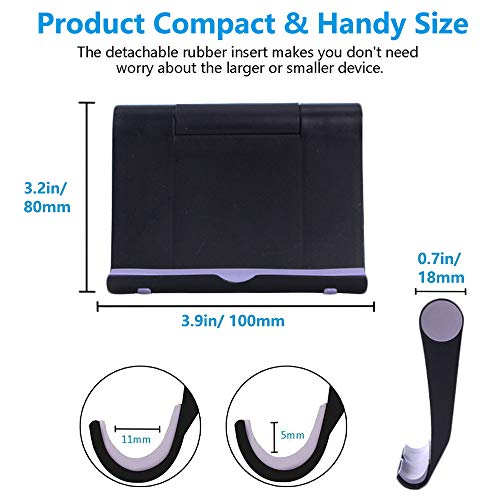 VOVIGGOL 2 Pack Cell Phone Stand for Desk, Foldable Cell Phone Holder Mobile Stand Phone Dock, Adjustable Tablet Stand Holder Compatible with iPhone 16 15 14 13 12 11 Pro Max iPad Samsung (Black) - color: Black 2 Pack