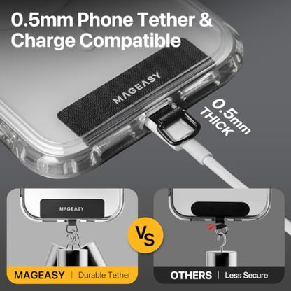 MAGEASY Rover iPhone Lanyard Crossbody with Tether Tab & Attachment Loop, Adjustable Anti Theft Phone Strap for Samsung Google Pixel Phone, 20mm Neck Shoulder Lanyard (Single Clip, Starlight) - color: Starlight, size: Single Clip