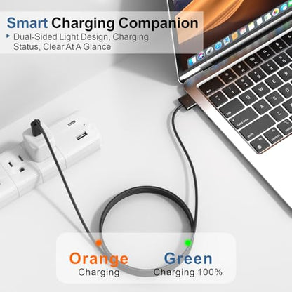 140W USB-C to Magnetic 3 Cable 6.6ft, for MacBook Pro/Air M2-M5, Black - color: Dark Black