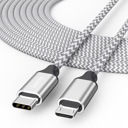 USB C to Micro USB Cable 15 ft for Charging & Data Transmission, Braided Cord - size: 15 Feet