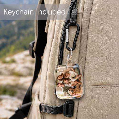 Customized Picture Case for AirPods Pro 1st Gen (2019) with Keychain Cleaning Kit, Personalized Photo Name Text Glossy Hard PC Cover, Wireless Charging, Customizable Gift for Family Friends Couple - size: AirPods Pro