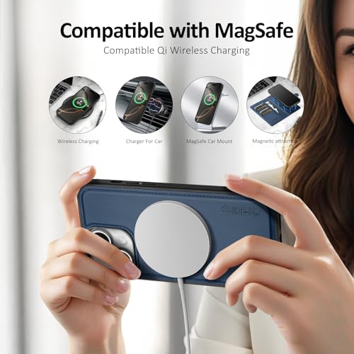 Shieldtop Compatible with MagSafe iPhone 13 Wallet Case,Blue - color: Blue, size: iPhone 13 - 6.1"
