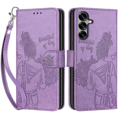 for Samsung Galaxy S25 Wallet case, Purple-Girl | 3 Card Holders, Kickstand, Shockproof TPU Shell, PU Leather, Magnetic Closure, Protective Flip Folio Cover, Women - color: 2