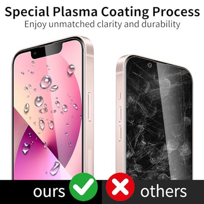 3 Pack Tempered Glass Screen Protector for iPhone 13/13 Pro/14/16e, 9H Hardness, Scratch Resistant, HD Clear, Case Friendly, Bubble-Free, Easy Install - size: iPhone 13/13 Pro/14/16e