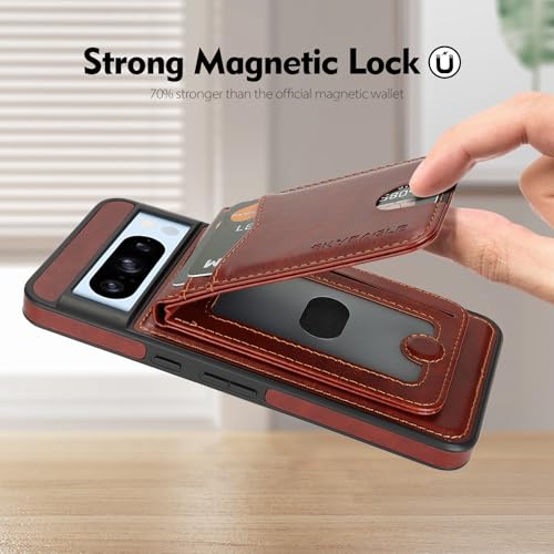 SkyEagle for MagSafe Google Pixel 8 Pro Wallet Case,Brown - color: Brown, size: Google Pixel 8 Pro 6.7"