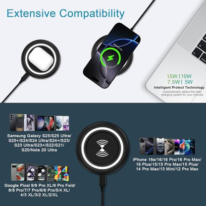 15W Samsung Wireless Charger Fast Charging Pad for Samsung Galaxy S26 S25