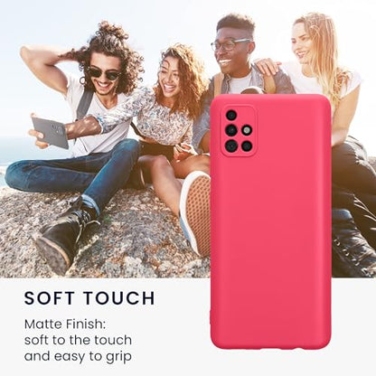 kwmobile Case Compatible with Samsung Galaxy A51 Case - Protective Slim TPU Phone Cover - Soft Matte Finish - Neon Pink - color: neon pink, size: Galaxy A51