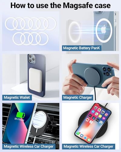KALAPOP for Magsafe Ring 10PCS-Ultra Thin(0.4mm)-Universal Metal Rings Sticker Compatible with iPhone 17/Air/16/15/14/13/12 Series,Samsung Galaxy,Google Pixel Series - White - color: White-10pcs