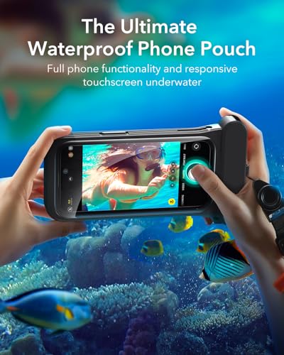 ESR Waterproof Phone Pouch for iPhone 13 Pro / 14 Pro / 15 Pro, Purple | Underwater Touch Sensitivity, IPX8 Floating Waterproof Cellphone Case with Lanyard, Dry Bag for Snorkeling - color: Purple