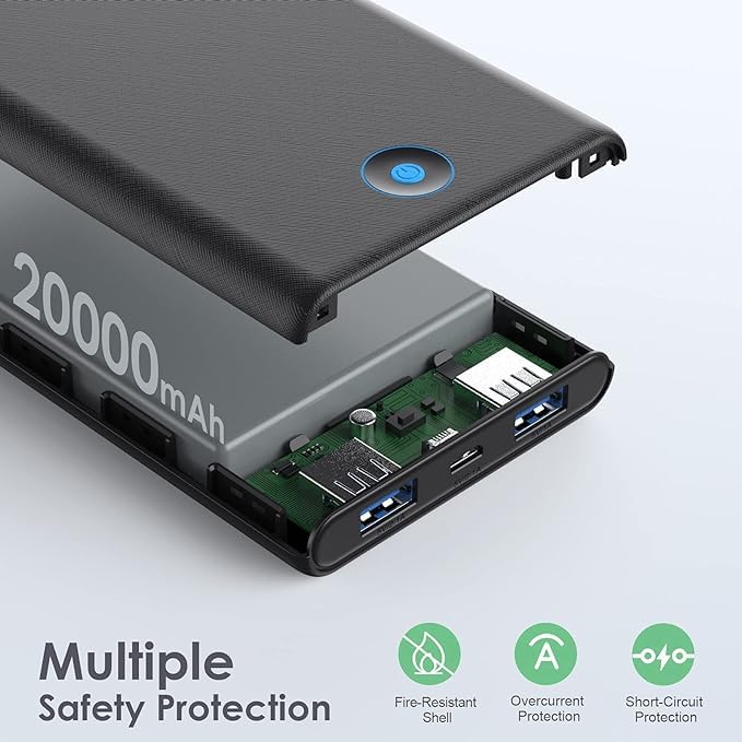 [2-Pack] Portable Charger Power Bank 20000mAh,Ultra Slim Fast Charging Battery Pack with Dual USB Outputs,Travel Essential Portable Phone Charger for iPhone 18/17/16/15/14/13,Galaxy S25, Android etc