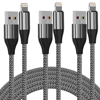 FEEL2NICE iPhone Charger Cable (3 Pack 6 Foot), [MFi Certified] 6 Feet Nylon Braided Lightning Cable, iPhone Charging Cord USB Cable Compatible with iPhone 11/Pro/X/Xs Max/XR/8 Plus /7 Plus/6/ iPad