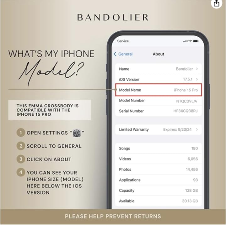 Bandolier Mila Leather Crossbody MagSafe Phone Case iPhone 15 Pro- Black/P | Crossbody leather phone case. Built-in card-holder. Adjustable & removable strap. MagSafe Design. Phone drop protection. - color: Black/Pewter, size: iPhone 15 Pro