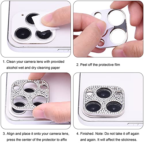 Wisdompro [2 Pack] Bling Camera Lens Protector for iPhone 13 Pro Max/13 Pro - size: for iPhone 13 Pro Max & 13 Pro