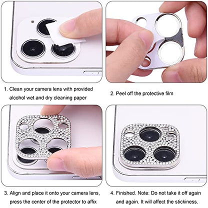 Wisdompro [2 Pack] Bling Camera Lens Protector for iPhone 13 Pro Max/13 Pro - size: for iPhone 13 Pro Max & 13 Pro