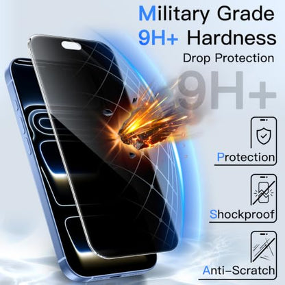 JETech Privacy Screen Protector for iPhone New Pro, 2-Pack - size: iPhone NEW Pro