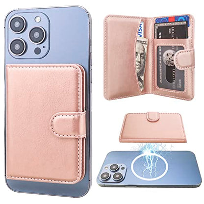 Bocasal for MagSafe Card Wallet for iPhone, Rose Gold - color: Rose Gold