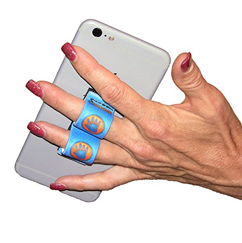 LAZY-HANDS 2-Loop Phone Grip - FITS Most - Blue Hand-in-Circle - color: Blue Hand-In-Circle - Fits Most