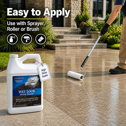 Wet Look Stone & Concrete Sealer, High Gloss for Pavers & Patios, 4oz Trial - style: Trial Size (4oz)