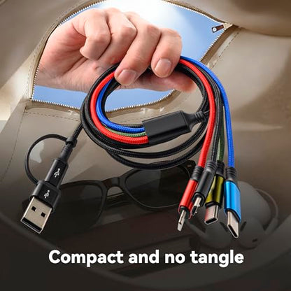 Minlu 4 in 2 Multi Charging Cable,USB C Charging Cords for Multiple Devices