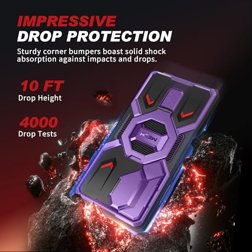 TONGATE Magnetic Stand for Samsung Galaxy S26 Ultra Case, Compatible with Magsafe, [Camera Cover & 2 Front Frames][Military Drop Protection] S26 Ultra Case Built-in Screen Protector & Belt Clip,Purple - color: Purple